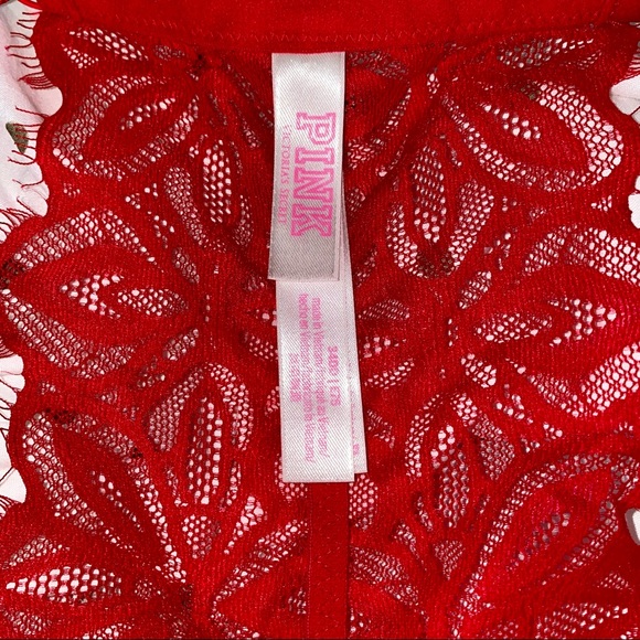 PINK Victoria Secret Red Lace Wireless Bralette - Picture 4 of 4